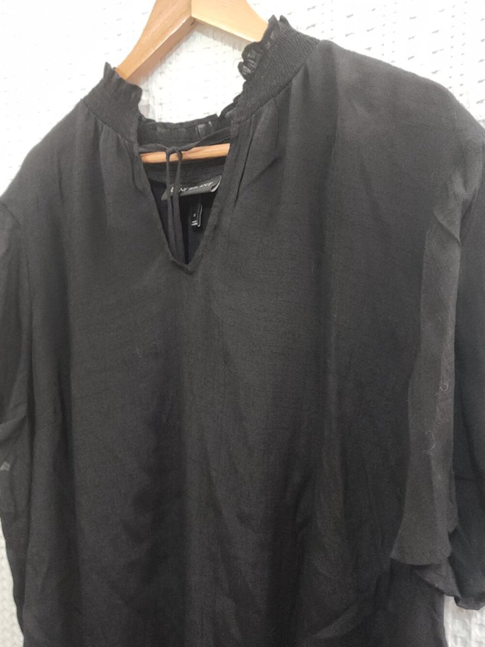 Lane Bryant Women's Plus Size Black Tie Neck Lightweight Blouse Size 22 - Picture 8 of 12